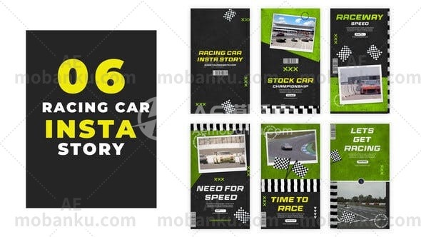 27349赛车需要速度的Instagram故事AE模板Racing Car Need for Speed Instagram Story