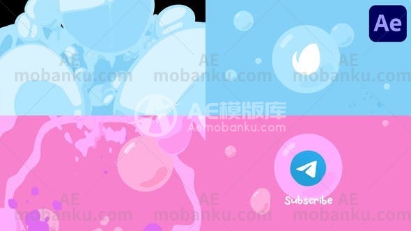 27359液体和气泡logo演绎视频开场AE模板Liquid And Bubbles Logo Opener for After Effects