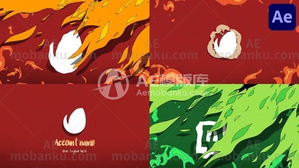 27363卡通消防logo演绎动画AE模板Cartoon Fire Logo Opener for After Effects-AE模板库-数 ...