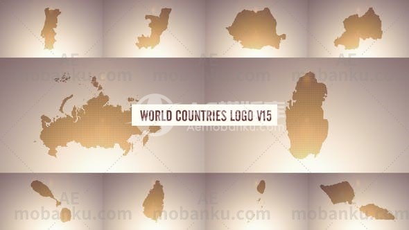 27367世界国家标志和标题动画AE模板World Countries Logo & Titles V15