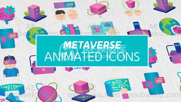 27373Metaverse动画图标AE模板Metaverse Animated Icons