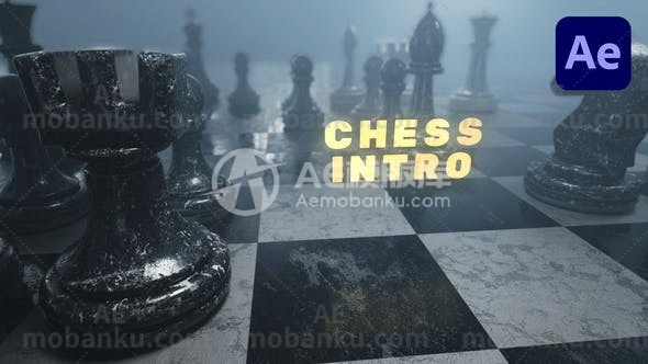 27374史诗象棋logo演绎标志介绍AE模板Epic Chess Logo Intro