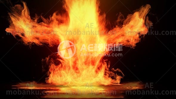27377消防logo演绎标志揭示AE模板Rising Fire Logo Reveal