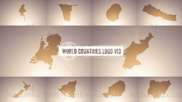 27380世界国家标志和标题AE模板World Countries Logo & Titles V13