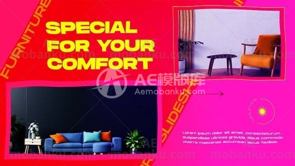 27382家具图文展示动画AE模板Furniture Slideshow