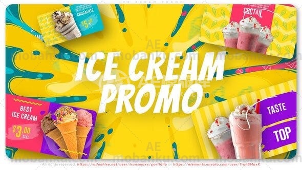 27395冰淇淋促销动画AE模板Ice Cream Promo