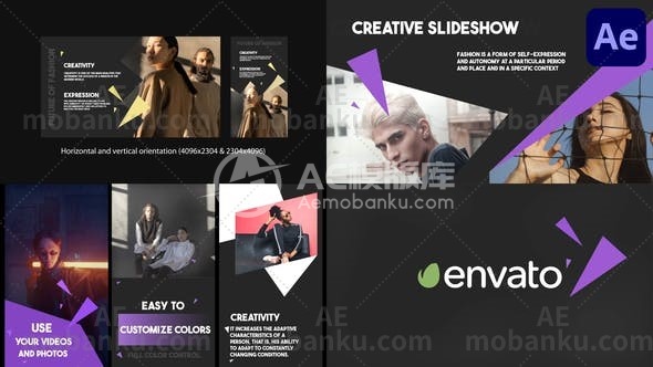 27404抽象图文展示动画AE模板Abstract Shapes Slideshow | After Effects