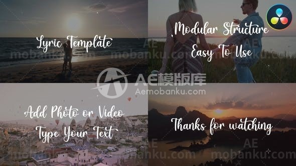 27419歌词模板达芬奇模板Lyric Template | DaVinci Resolve