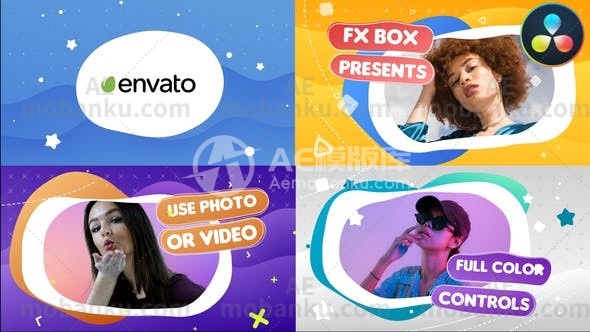 27424彩色图文展示达芬奇模板Colorful Slideshow | DaVinci Resolve