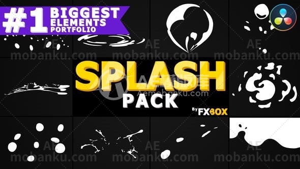 27426卡通飞溅元素达芬奇模板Cartoon Splash Elements | DaVinci Resolve