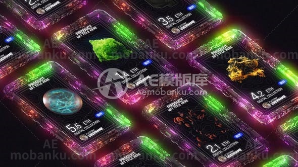 27438NFT故障促销动画AE模板NFT Glitch Promo