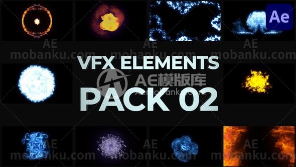 27448VFX元素包AE模板VFX Elements Pack 02 for After Effects