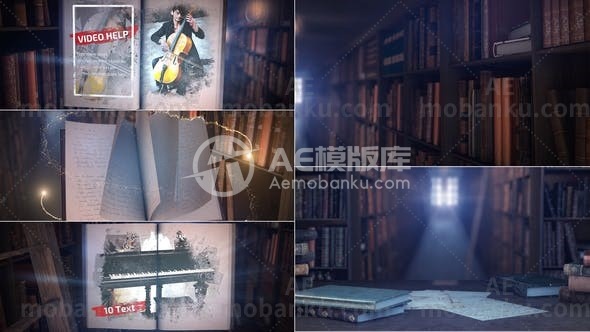 27449图书图文展示动画AE模版Book Slideshow