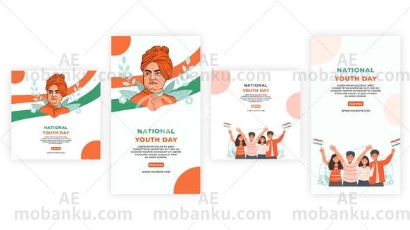 27450国家青年节Instagram故事AE模板National Youth Day Instagram Story Template