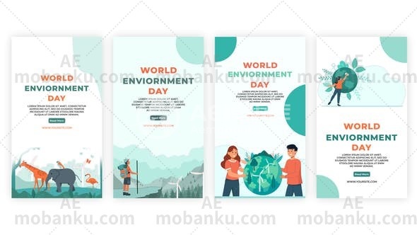 27456世界环境日Instagram故事AE模板World Environment Day Instagram Story Template
