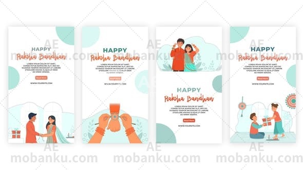 27458罗刹班丹庆典Instagram故事包AE模版Raksha Bandhan Celebration Instagram Story Pack