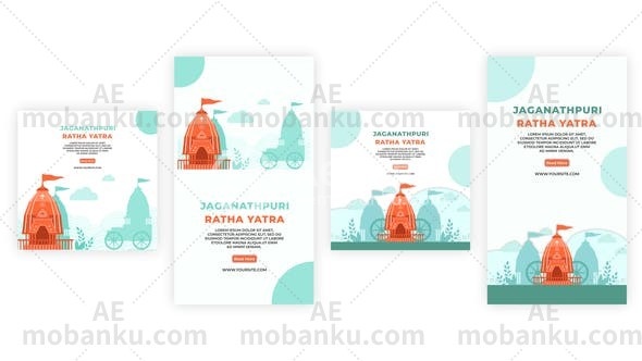 27463Instagram故事动画AE模板Jagannath Puri Rath Yatra Instagram Story and  Post