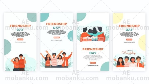 27466快乐最佳友谊日Instagram故事AE模版Happy Best Friendship Day Instagram Story