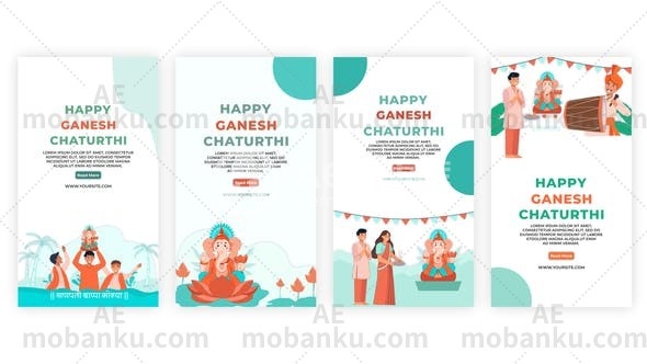 27467Instagram故事AE模板Happy Ganesh Chaturthi Instagram Story