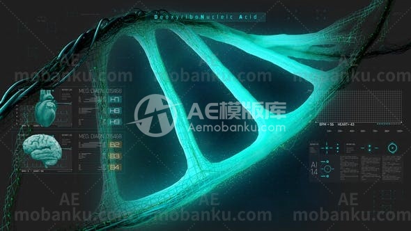 27469HUD界面生物医学DNA特效AE模版HUD Medical Interface DNA
