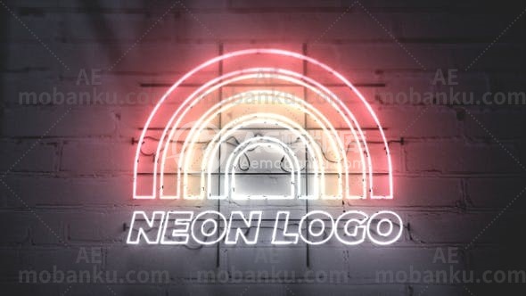 27479霓虹灯logo演绎动画AE模板Neon Logo