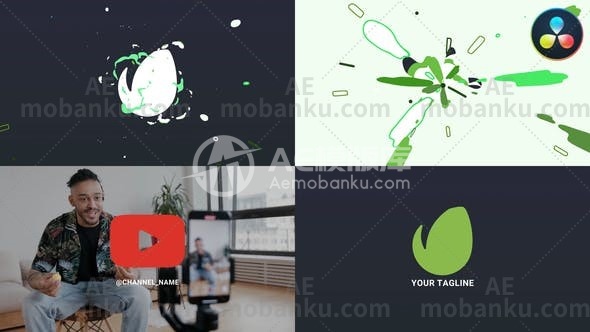 27490流体logo演绎特效达芬奇模版Liquid Logo Opener for DaVinci Resolve