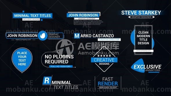 27491迷你文字标题动画AE模版Minimal Text Titles