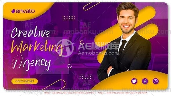 27501欢迎创意机构动画AE模版Welcome Creative Agency