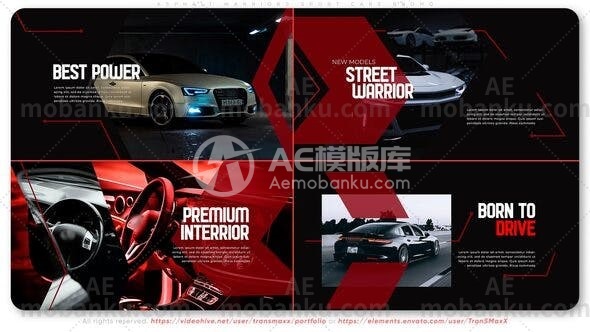 27511沥青战士跑车促销AE模版Asphalt Warriors Sport Cars Promo