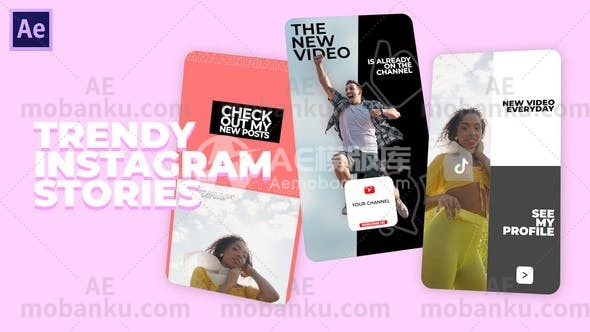 27512时尚的Instagram故事AE模版Trendy Instagram Stories