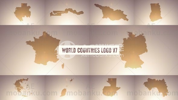 27513世界国家标志和标题AE模板World Countries Logo & Titles V7