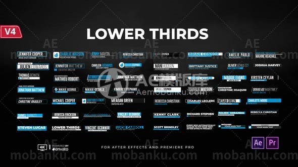 27549字幕条动画AE模版Lower Thirds