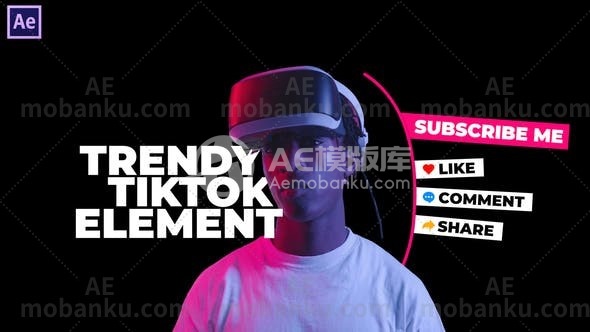 27560时尚TikTok元素视频包装AE模版Trendy TikTok Elements