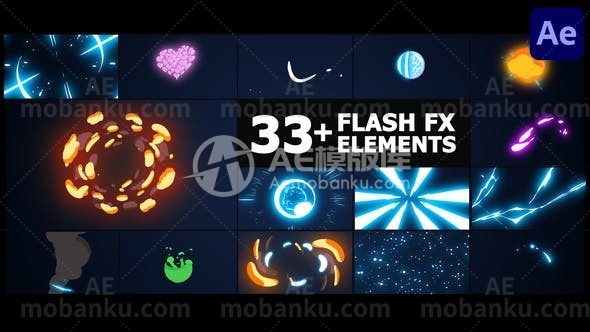 27572闪光FX元素动画AE模版Flash FX Elements | After Effects