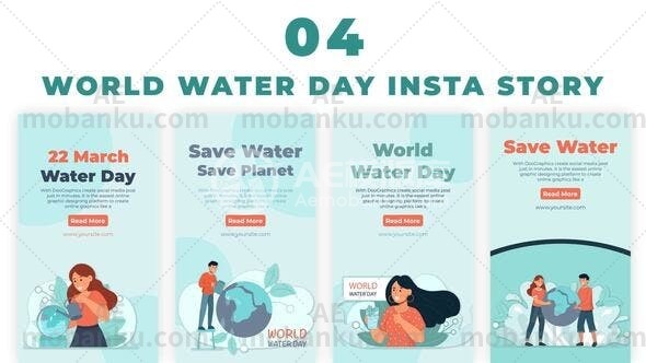 27582世界水日Instagram故事AE模版World Water Day Instagram Story
