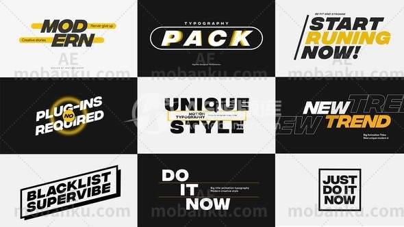 27585现代大标题包AE模版Modern Big Titles Pack