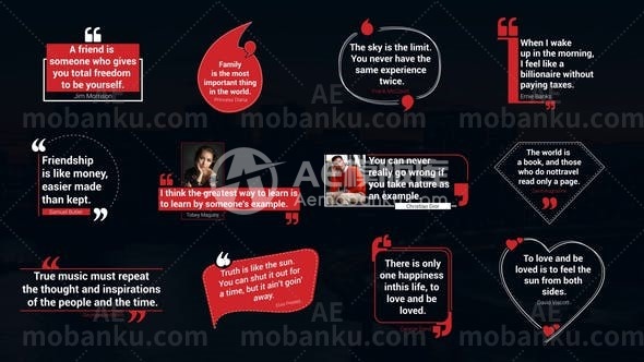 27599迷你文字标题动画AE模版Minimal Text Quotes