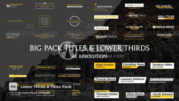 27615字幕条动画AE模版Lower Thirds & Titles Pack  After Effects