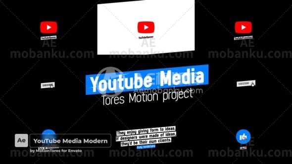 27617创意视频包装AE模版YouTube Media Modern  After Effects