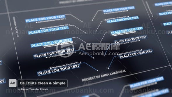 27622呼号文字标题动画AE模版Call Outs Clean & Simple  After Effects