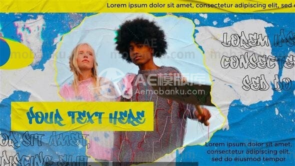 27627抽象风格绘画图文展示动画AE模版Abstract Style Paint Slideshow