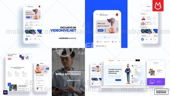 27628手机网页应用促销动画AE模版App / Web Promo | Device Mockup