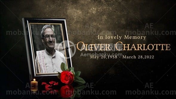 27633葬礼纪念卡视频包装AE模版Funeral Memorial Card Slide