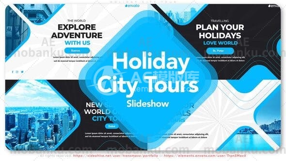 27636假日城市之旅视频包装AE模版Holiday City Tour