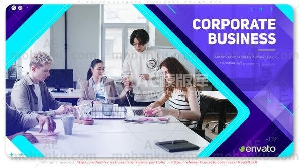 27640简洁企业公司业务解决方案视频包装AE模版Clean Corporate Business Solutions