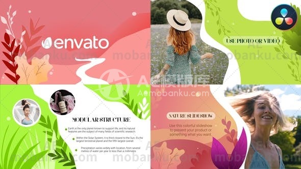 27664自然图文展示动画AE模版Nature Slideshow | DaVinci Resolve