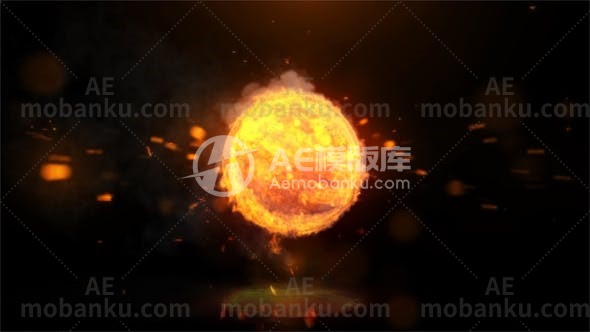 27670碰撞火焰logo演绎动画AE模版Colliding Fire Logo Reveal