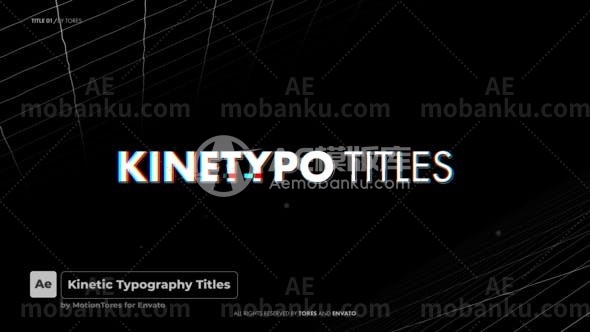 27676创意文字标题动画AE模板Kinetic Titles  After Effects