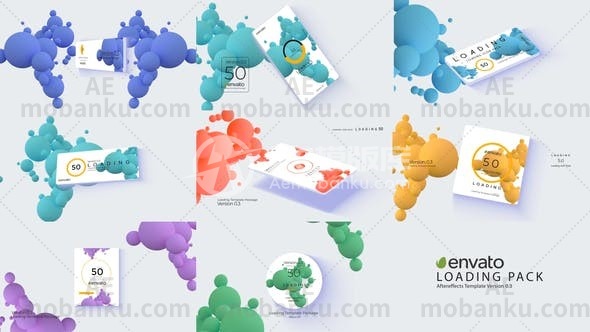 27683加载图标动画AE模版Loading Icon Pack 3