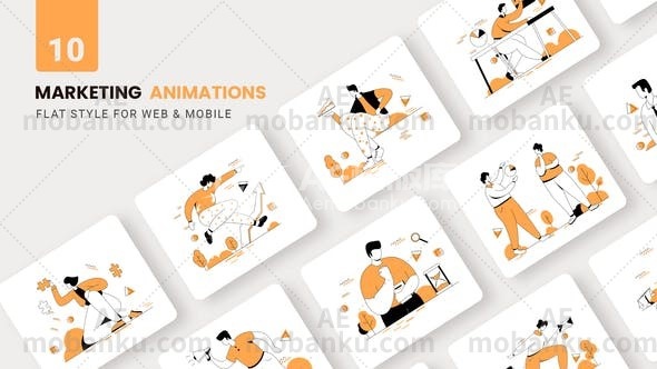 27687扁平化商业动画AE模版Business Maketing Animations – Flat Concept